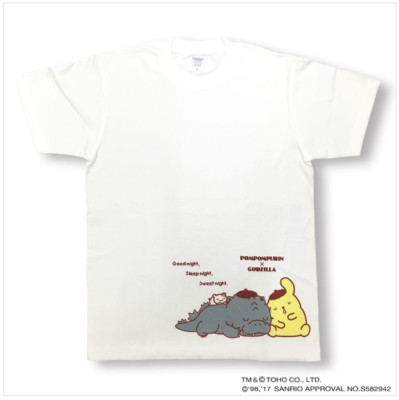 Sanrio collaboration T-shirt Pompompurin x Godzilla TOHO Godzilla Store Monster-image