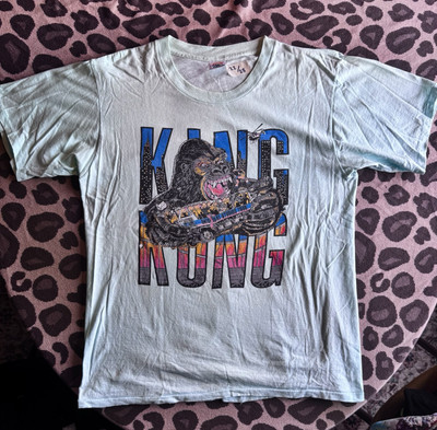 VTG 80s King Kong Universal Shirt Sz XL 22/28’ Mint Green Color-image