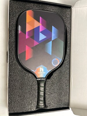 HANISNA Pickleball Paddle ~ Carbon Fiber Face Polymer Honeycomb Core  & cover-image