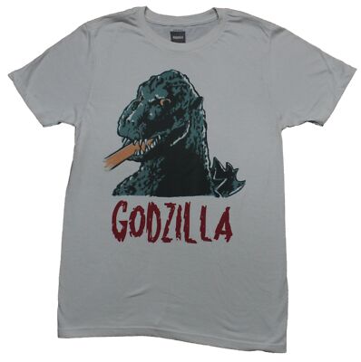 Godzilla New Adult T-Shirt - Drawn Sketchy Face Image-image