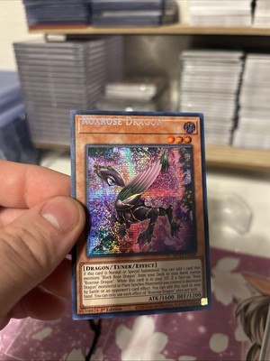 Yugioh Anime 5Ds Akiza Roxrose Dragon Rose MISPRINT NAME SHIFT Secret Foil Holo-image
