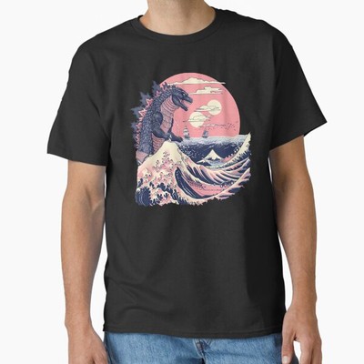 Godzilla at Sea: The Great Wave Edition Class T-Shirt Made in US/AUS Size S-2XL-image