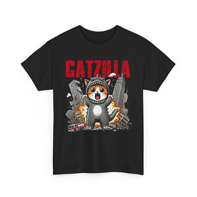 Catzilla Cat Monster T-Shirt – Funny Godzilla Cat Graphic Tee-image