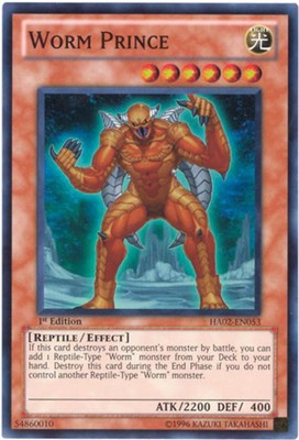Yu-Gi-Oh Card - HA02-EN053 - WORM PRINCE (super rare holo) - NM/Mint-image