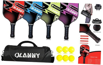 Graphite Pickleball Paddles Set- Premium Rackets Fiber Face & Polymer -image