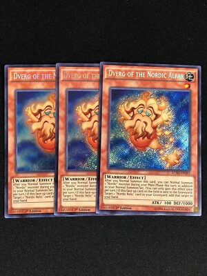 YUGIOH DVERG OF THE NORDIC ALFAR LC5D-EN183 1ST SECRET X3-image