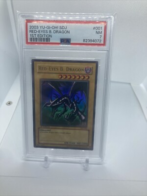 2003 Yu-Gi-Oh! Red-Eyes B. Dragon  Ultra Rare 1st Edition PSA 7 NM #001-image
