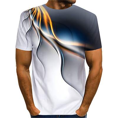 Casual Men's 3D Camouflage Print T-Shirt - Loose Fit, Short Sleeve, Round Neck,-image