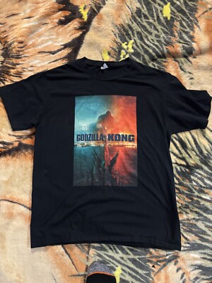 Godzilla vs Kong Promo T Shirt Sz L One Will Fall Legendary Pictures Adult *Neat-image