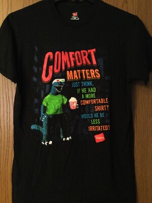 Godzilla At Movies With 3D Glasses - Black Shirt - Hanes - L-image