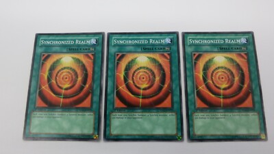 3x  SYNCHRONIZED REALM SPELL CARD  5DS1-EN022   1ST EDITION COMMON YUGIOH  NM-image
