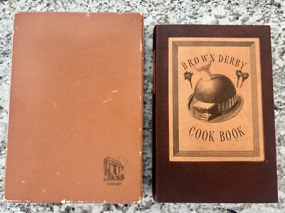 Vintage Brown Derby Cookbook 1952 Copyright 1949 Mission Leather Bound in Box-image