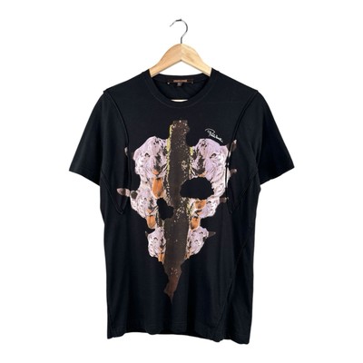 Mens ROBERTO CAVALLI Tiger Graphic Print Tee Black-image