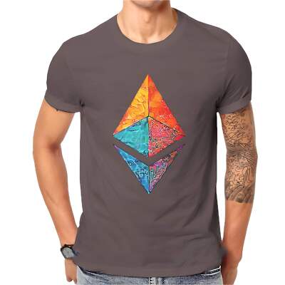 Distinctive Men's Ethereum Graphic T-Shirt Casual Hipster Fashion Cotton Short S-image