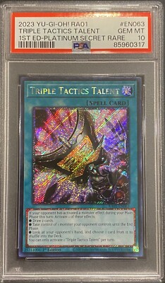 2023 PSA 10 YUGIOH 25TH PLATINUM SECRET RARE TRIPLE TACTICS TALENT 💫-image