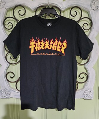 Thrasher Godzilla Flame Tshirt  Size Medium-image