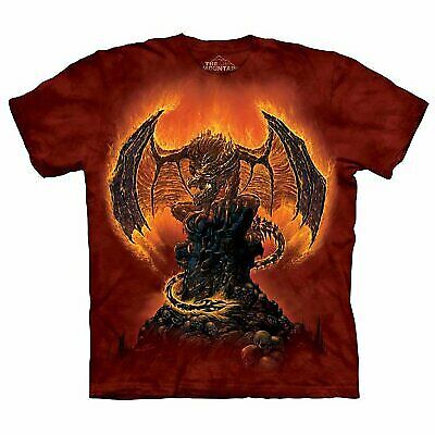 The Mountain Tie Dye T-Shirt Harbinger Fire Fantasy Creature Dragon Demon Horror-image