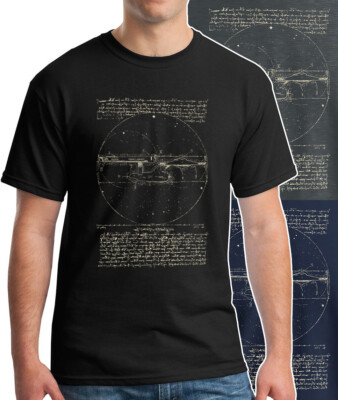 NCC-1701 USS Enterprise Leonardo da Vinci Vitruvian Star Retro SciFi  T-Shirt-image