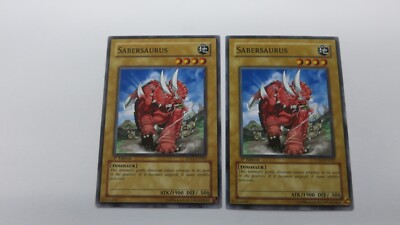 2x   SABERSAURUS MONSTER  5DS2-EN002    1ST EDITION COMMON YUGIOH  NM / UNPLAYED-image