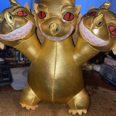 King Ghidorah Godzilla Kidrobot Kaiju Phunny Plush 8” Gold 3-Headed Dragon-image