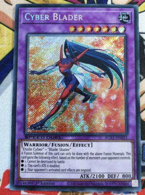 🔥 YUGIOH TCG SGX1-ENE21 Cyber Blader Secret Rare 1st Ed NM SPEED DUEL GX-image