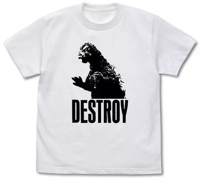 T-Shirt Character Godzilla Destroy White Xl Size Series-image