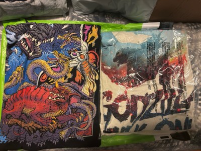 2 Godzilla T-Shirts XL Cavity Colors Godzilla, Mothra, King Ghidorah & Minus One-image