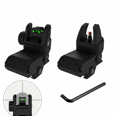 Foldable Fiber Optics Sights Polymer Flipup Front and Rear Sights for Picatinny -image