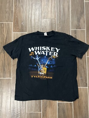 Tyler Farr 2014 Whiskey In My Water Double Sided Tour Concert T shirt Size 2XL -image