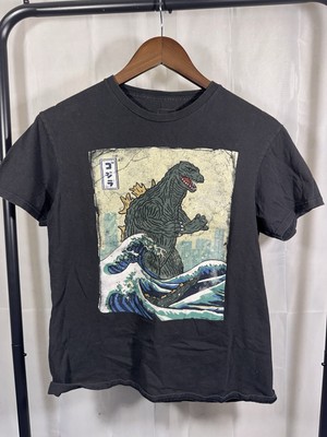 Godzilla Movie Waves T Shirt Mens medium Monster Toho Black -image