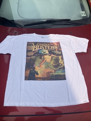 Official GHOSTBUSTERS T Shirt White MENS XL Comic Book Design RARE-image