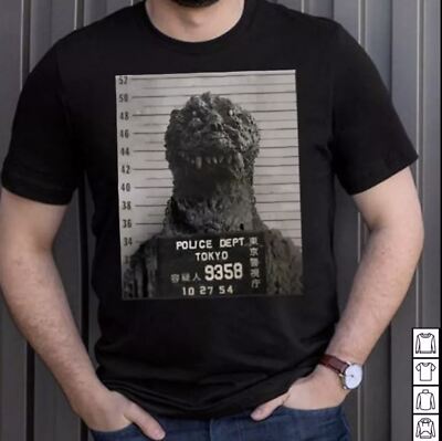 NEW Godzilla Mugshot Vintage T-Shirt S-5XL-image