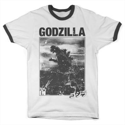 Officially Licensed Godzilla Vintage Ringer Mens T-Shirt S-2XL Size-image