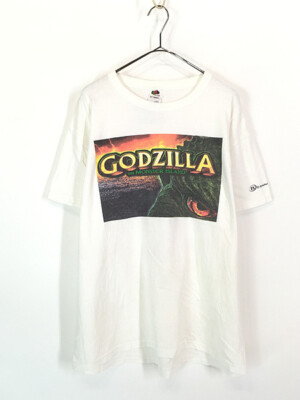 Fruit Of The Loom Godzilla on Monster Island White L Size T-shirt F/S FEDEX-image
