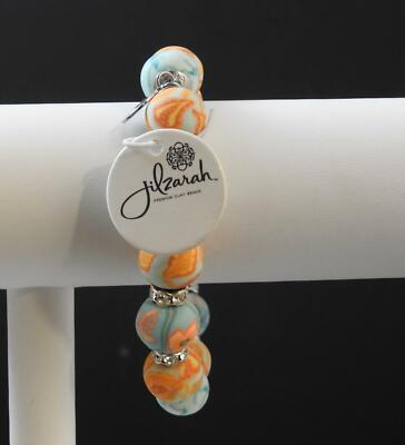 Jilzarah Sea Shore Medium Crystal Bracelet Polymer Clay Beads Handmade P7-image