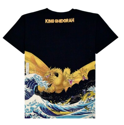 GodzillaxUkiyo-e King Ghidorah Printing T-shirt XXL size Godzilla Store-image