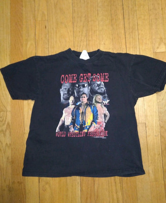 Vintage WWF T-Shirt Youth XL 2001 WWF Wrestling Stone Cold The Rock Jericho Tee-image