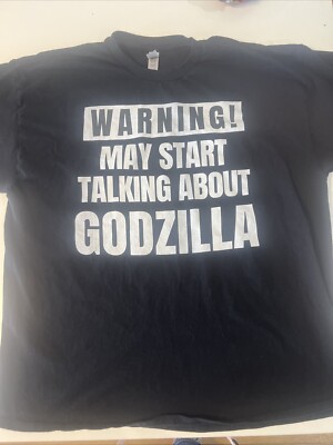 Best Godzilla Shirt Ever!! 2xL XXL Men’s Black Warning!!!! Christmas Gift Fan-image