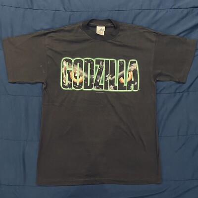 Vintage 1997 Godzilla Movie Promo Black T-Shirt Men’s Size Large-image
