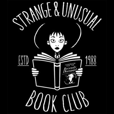 BEETLEJUICE Strange & Unusual Book Club TeeFury T-SHIRT Lydia Tim Burton Movie-image
