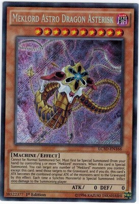 1 x Meklord Astro Dragon Asterisk - LC5D-EN166 - Secret Rare - 1st Edition Near -image