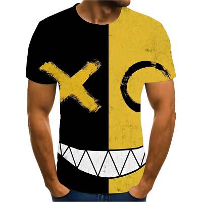 3D Anime Graphic Short Sleeve T-Shirt for Teens Casual Loose Fit Summer Wear-image