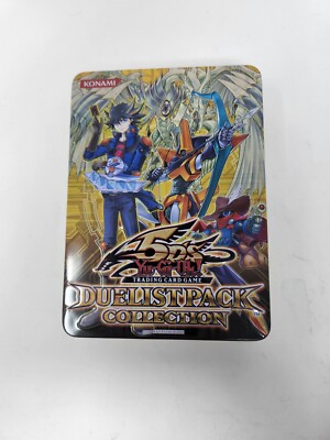 YuGiOh Empty Tin 2010 Yellow 5D's Duelist Pack Yusei Fudo / Stardust Dragon-image