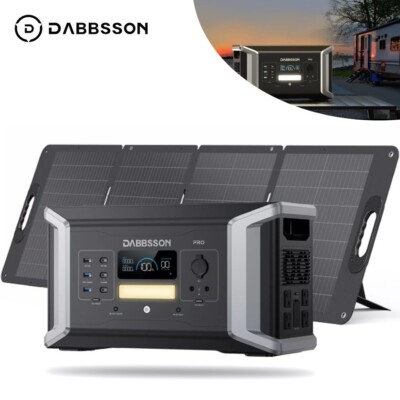 Dabbsson 1024Wh 2000W Portable Power Station Solar Generator w/120W Solar Panel-image