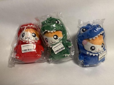 Ham-Ham Ham-Kun Plush Toy Set of 3 Red Green Blue Godzilla Costumes Used-image