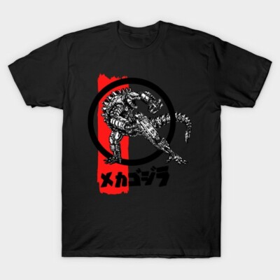 MEN'S BLACK MECHAGODZILLA SLIM T-SHIRT SIZE LARGE GODZILLA VS. KONG-image