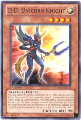 3 x Yu-Gi-Oh Card - DREV-EN011 - D.D. UNICORN KNIGHT (rare) - NM-image