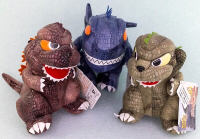 Authentic Vintage 1999 Lot of 3 GODZILLA UFO Catcher Plush by Banpresto Japan-image