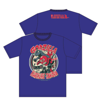 Godzilla & Takora T-shirt Blue L TOHO Godzilla Store Japan LTD Monster Goods New-image