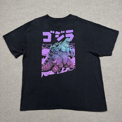 Godzilla Men's Shirt Size 2XL Black Short Sleeve Crew Neck Movie Graphic Tee-image